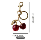 Sparkling Cherry Charm Keychain – A Touch of Sweet Luxury