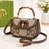 Luxury Bamboo Handle Crossbody Bag