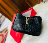 Saint Laurent Croc Shoulder Bag