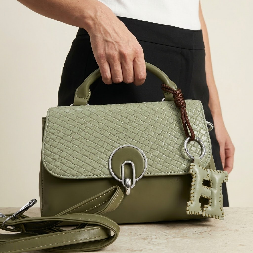 Milan Woven Top-Handle Bag