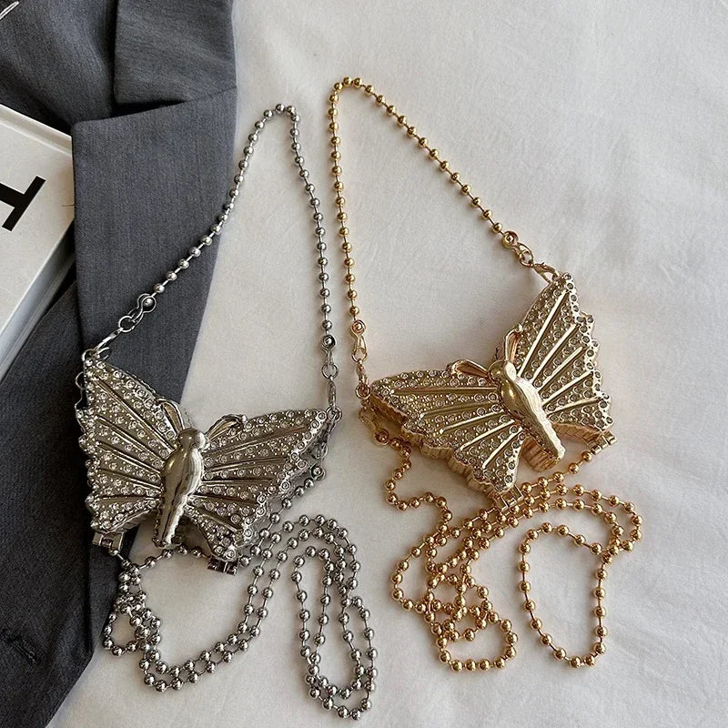 Luxury Butterfly Crystal Clutch