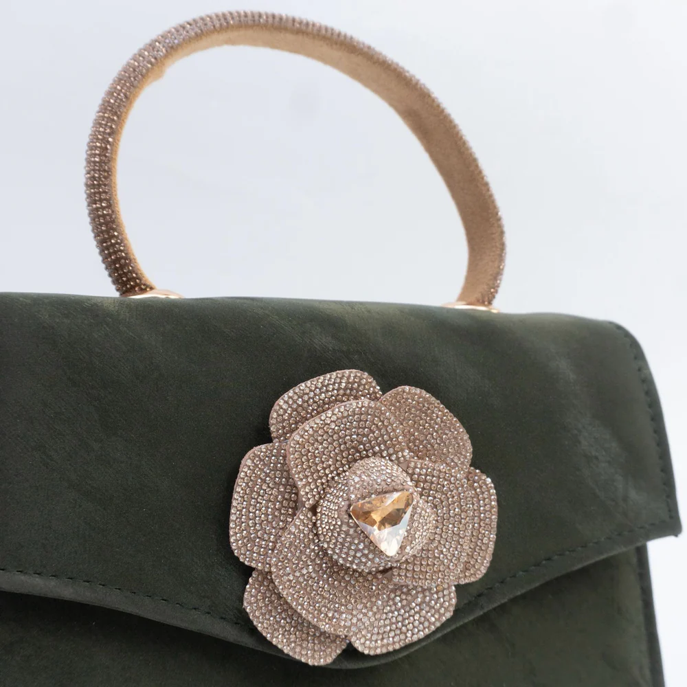 Floral Handle Crossbody Bag