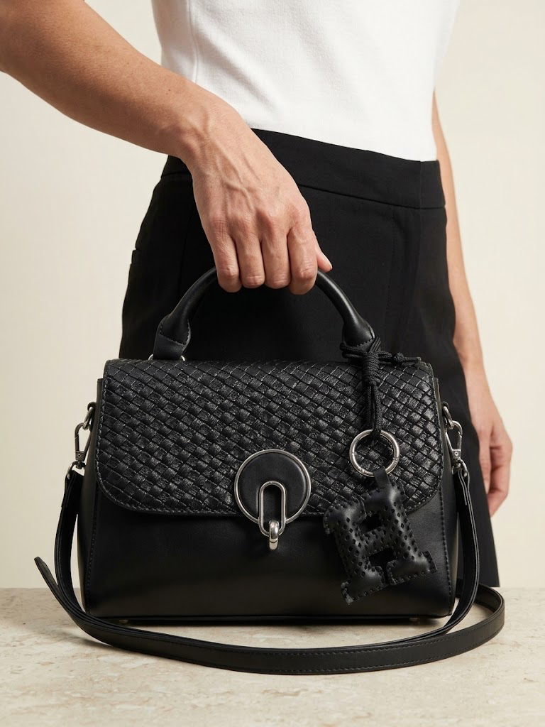 Milan Woven Top-Handle Bag