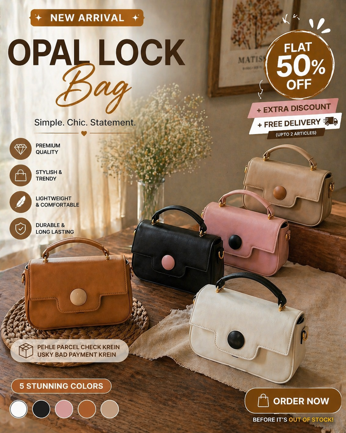Opal lock Bag