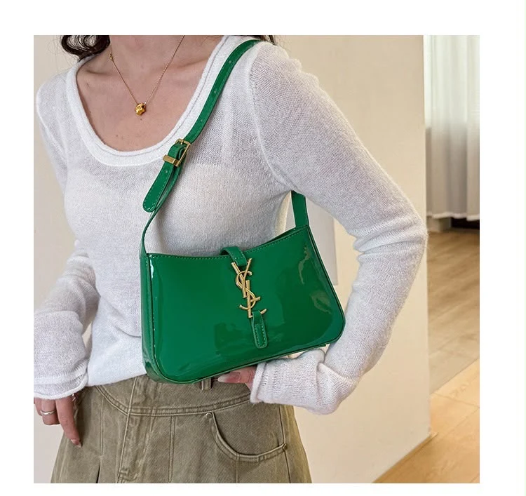 Ysl Glossy Patent Shoulder Bag