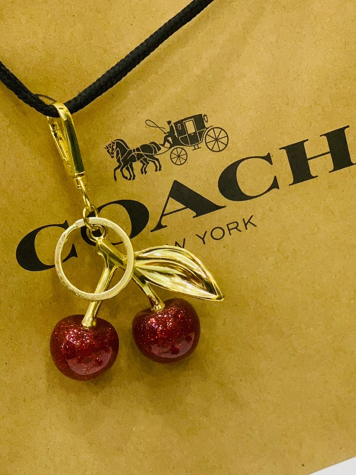 Sparkling Cherry Charm Keychain – A Touch of Sweet Luxury
