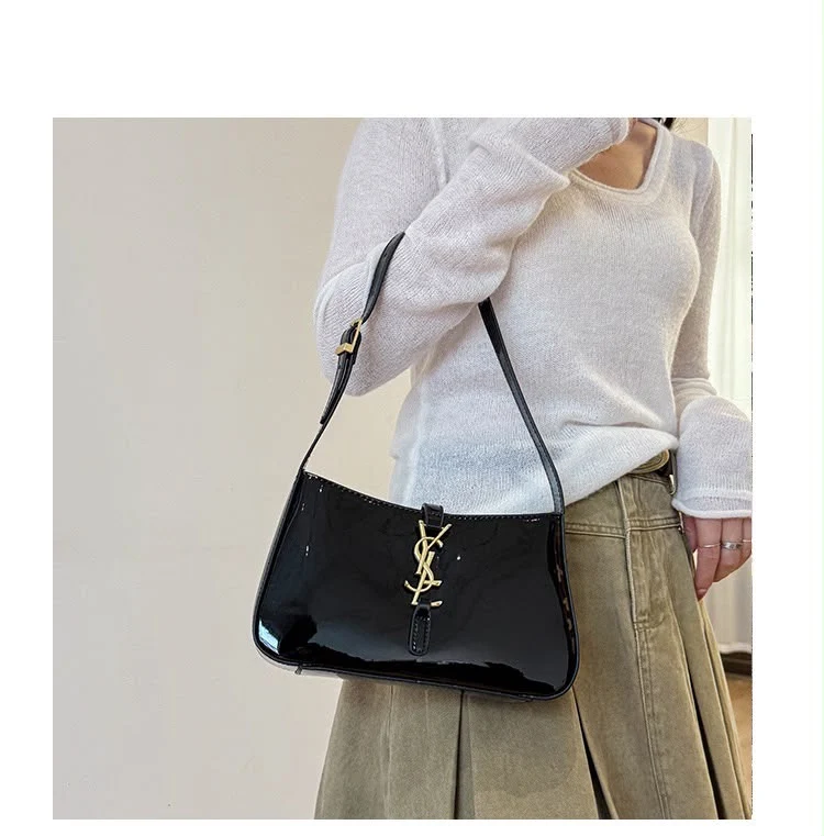 Ysl Glossy Patent Shoulder Bag