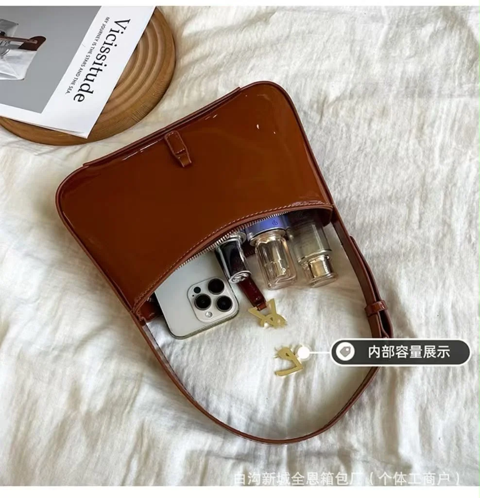 Ysl Glossy Patent Shoulder Bag