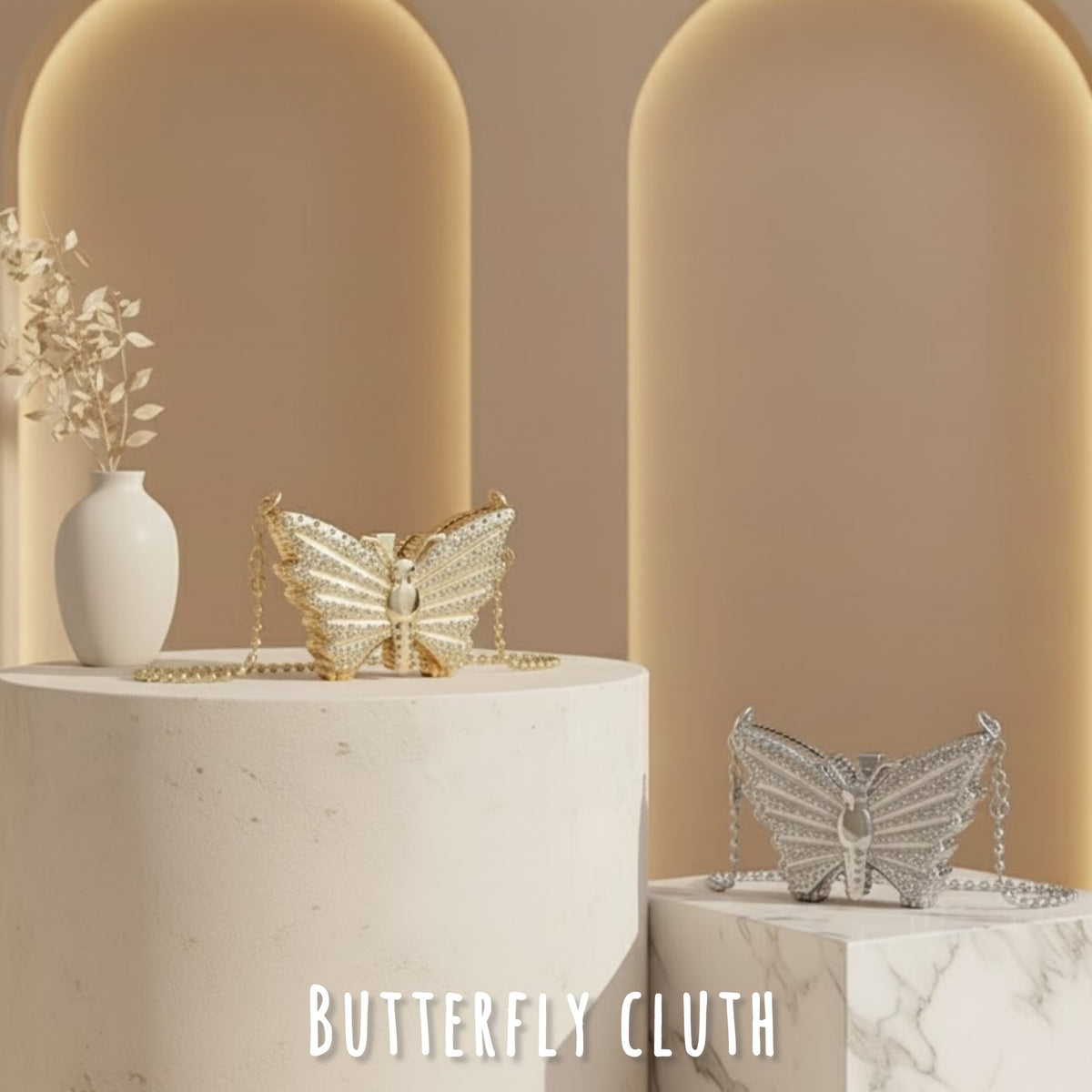 Luxury Butterfly Crystal Clutch