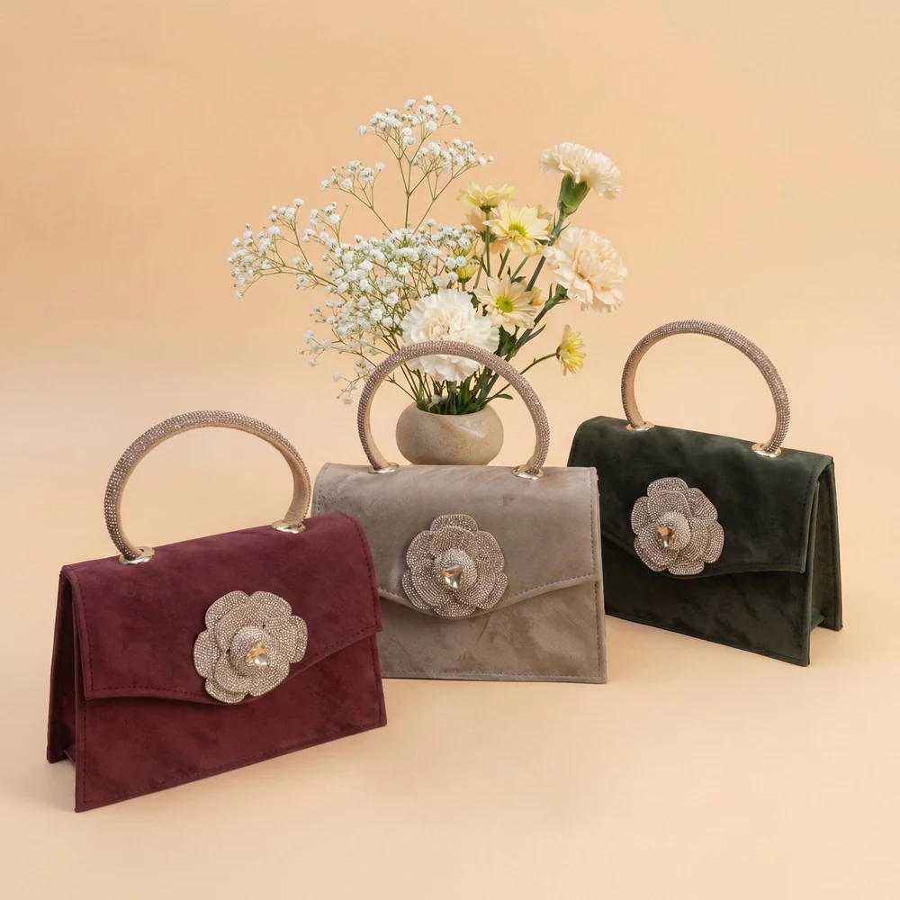 Floral Handle Crossbody Bag