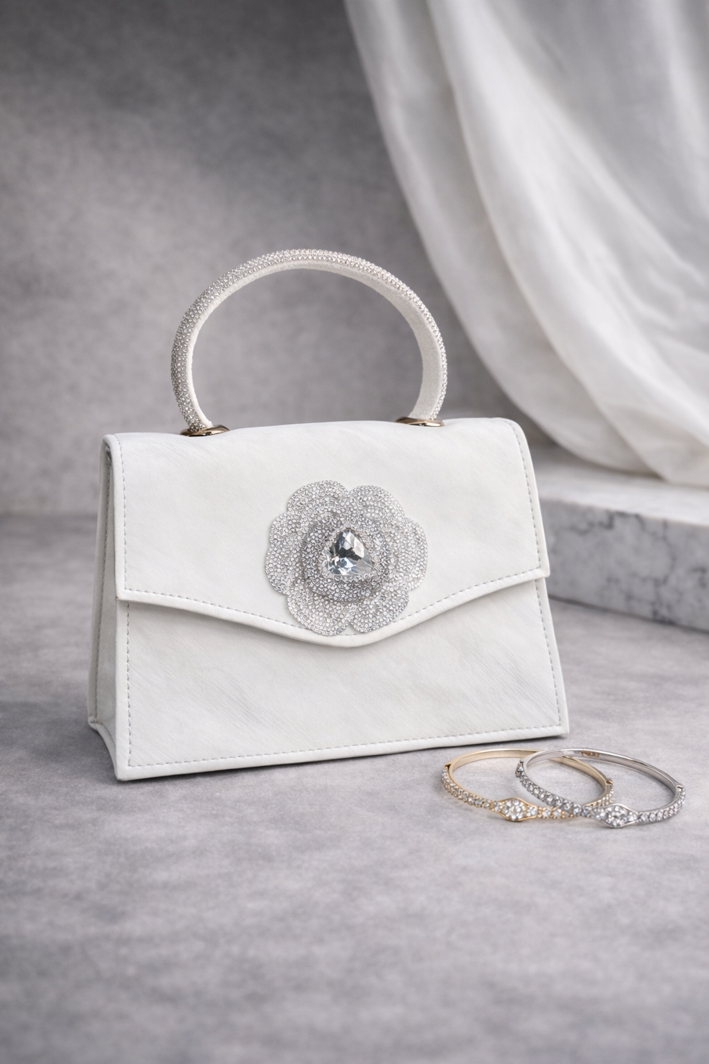 Floral Handle Crossbody Bag