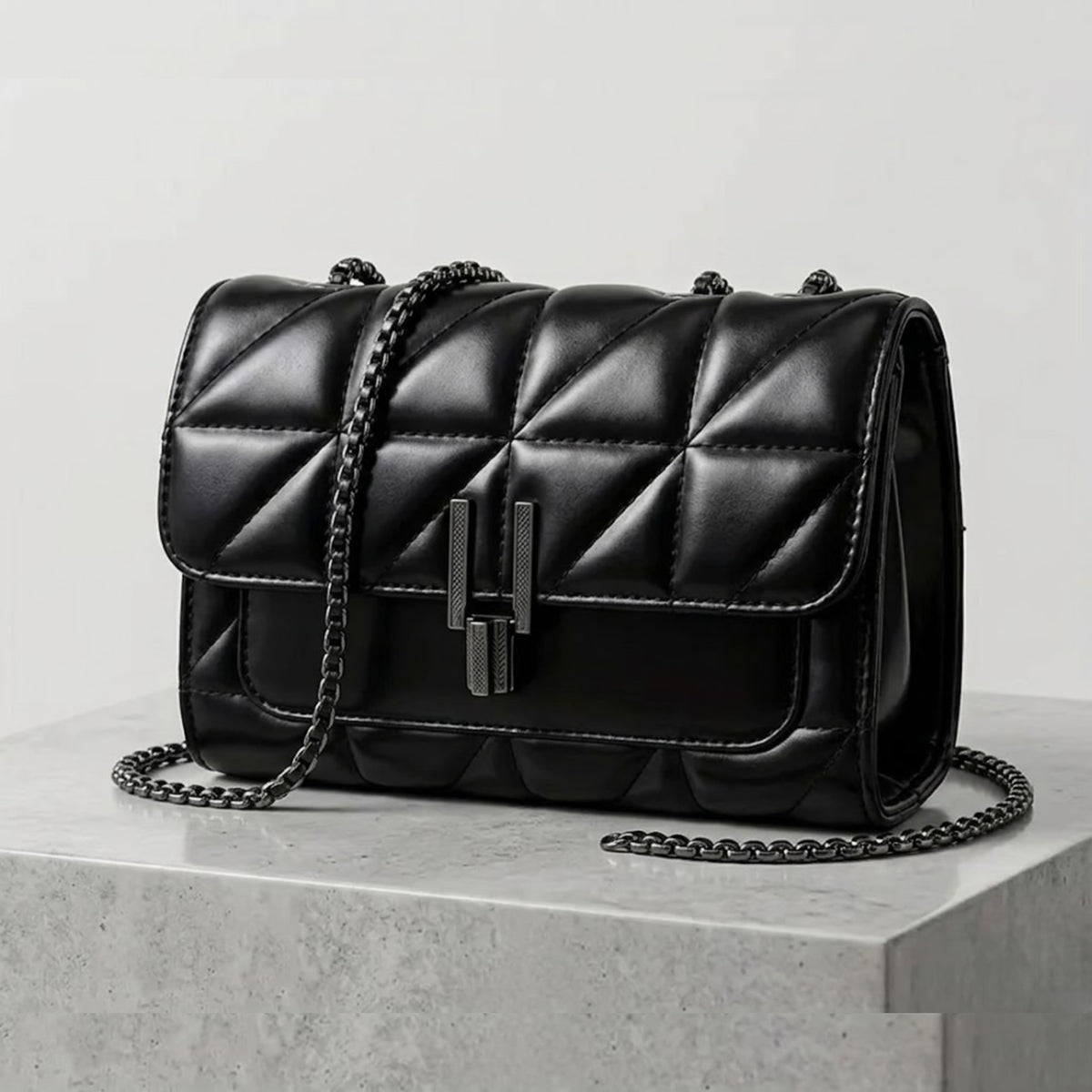 Trendy Quilted Crossbody Bag