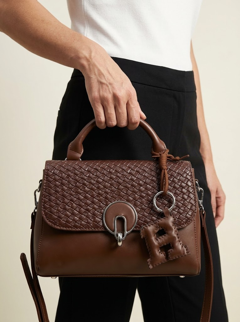 Milan Woven Top-Handle Bag