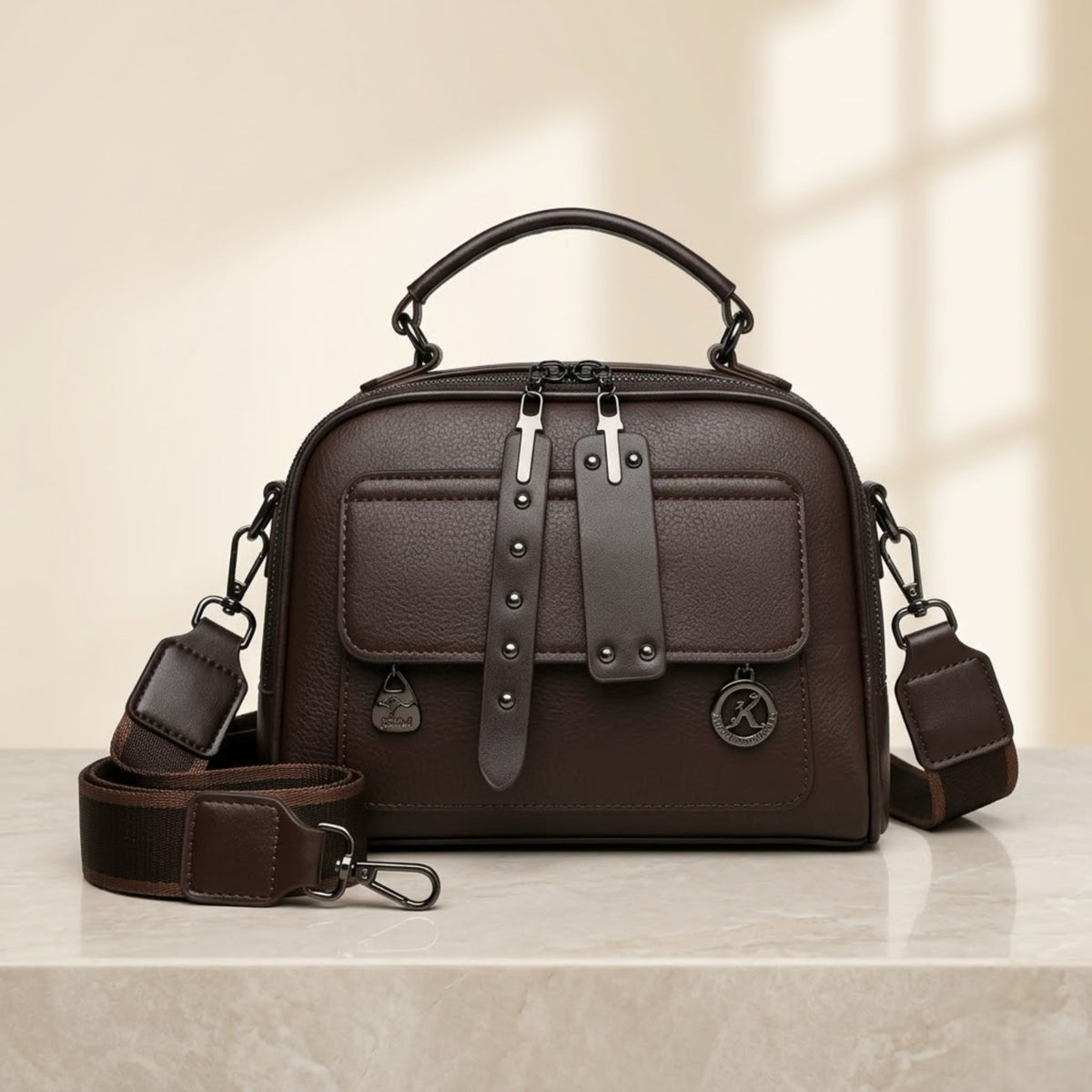 Elegant Leather Crossbody Handbag