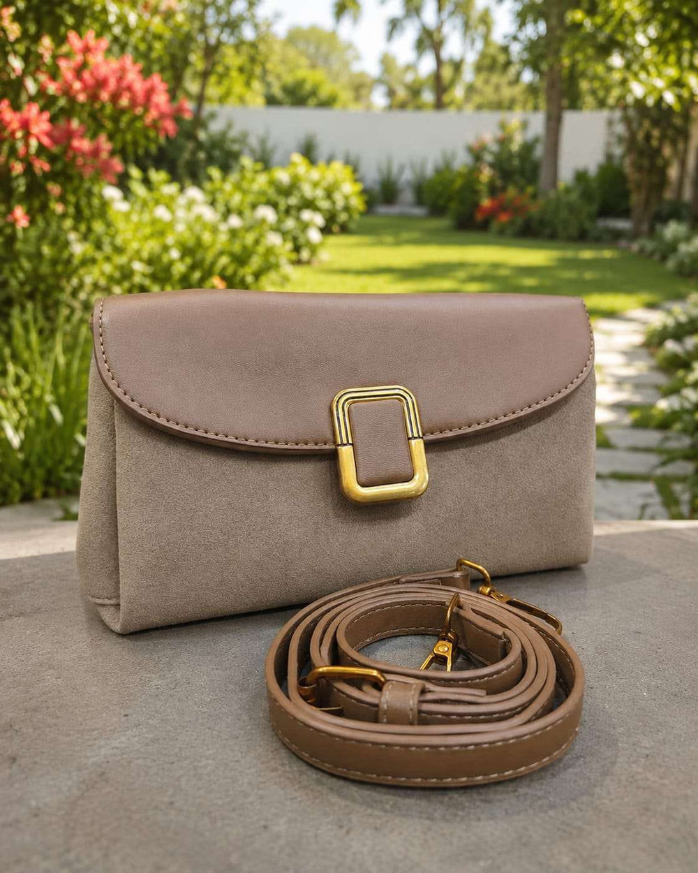 Classic Suede & Leather Crossbody